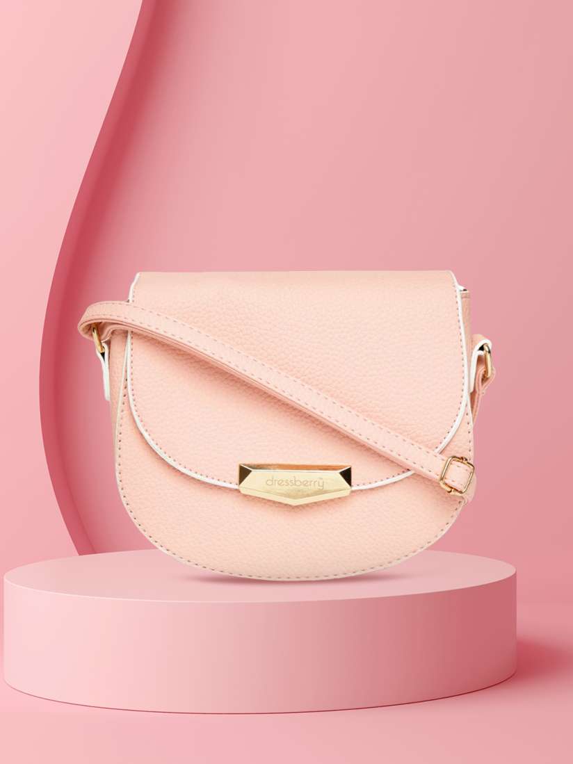 Buy DressBerry Pink Solid Sling Bag Handbags for Women 7333724 Myntra
