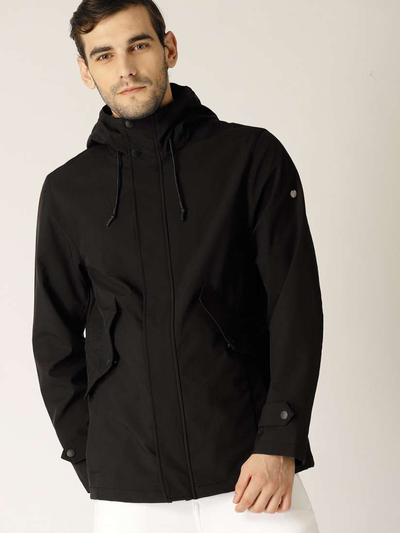 Buy ESPRIT Men Black Solid Hooded Tailored Jacket Jackets for Men 7337051 Myntra