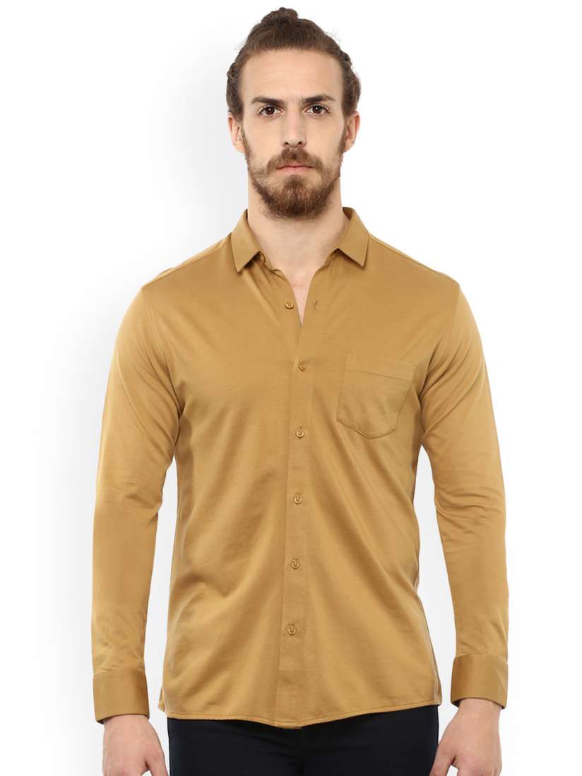 Buy Mufti Men Khaki Slim Fit Solid Casual Shirt Shirts for Men 7341151 Myntra