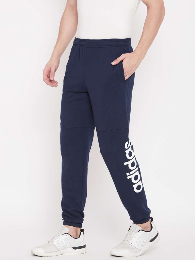 Buy ADIDAS Men Navy Blue Essentials Linear FT Joggers Track Pants for Men 7343092 Myntra