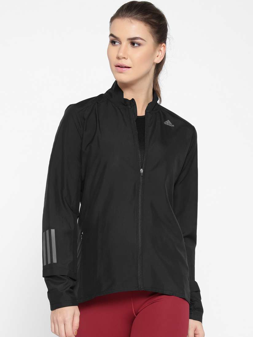 Buy ADIDAS Women Black Solid Response Water Resistant Running Jacket Jackets for Women 7343117 Myntra