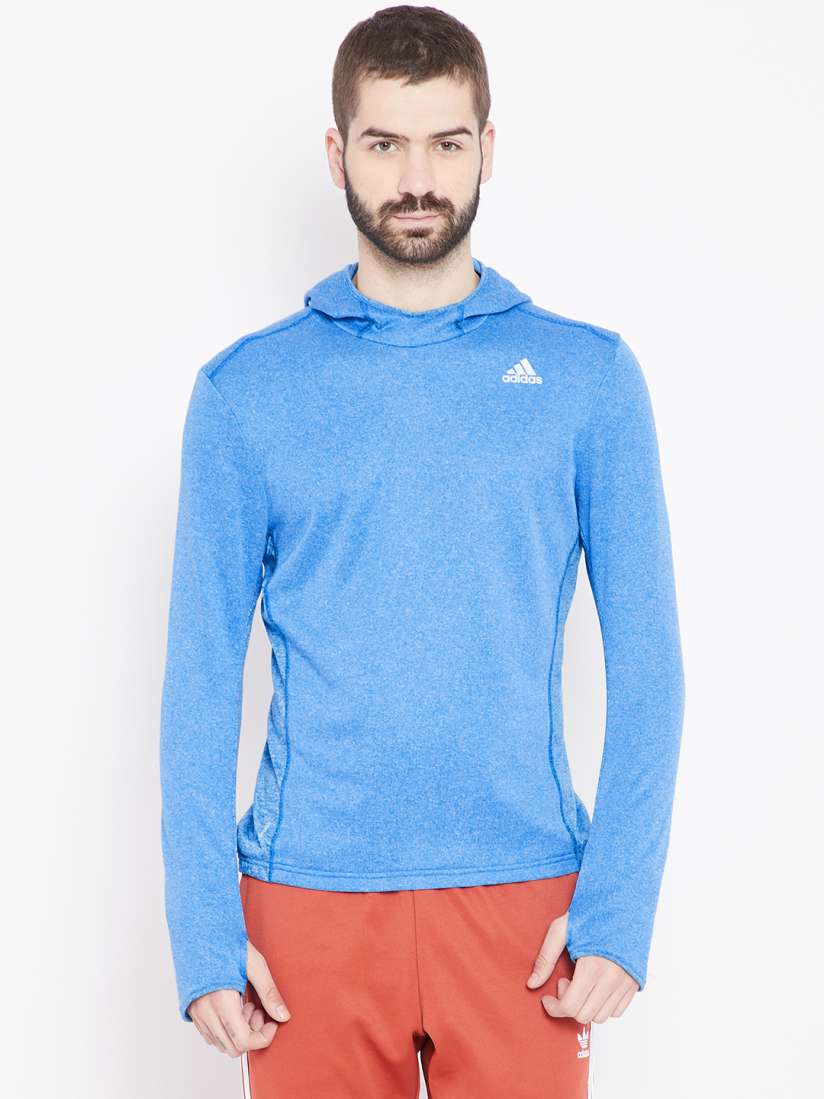 Buy ADIDAS Men Blue Solid Response Astro Hooded Running Sweatshirt Sweatshirts for Men 7343193 Myntra