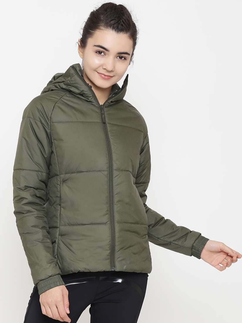Buy ADIDAS Women Olive Green BTS Winter Solid Hooded Outdoor Padded Jacket Jackets for Women 7371528 Myntra