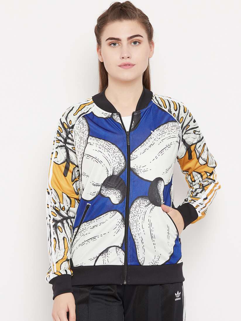 Buy ADIDAS Originals Women Blue Off White SST Printed Track Jacket Jackets for Women 7371616 Myntra