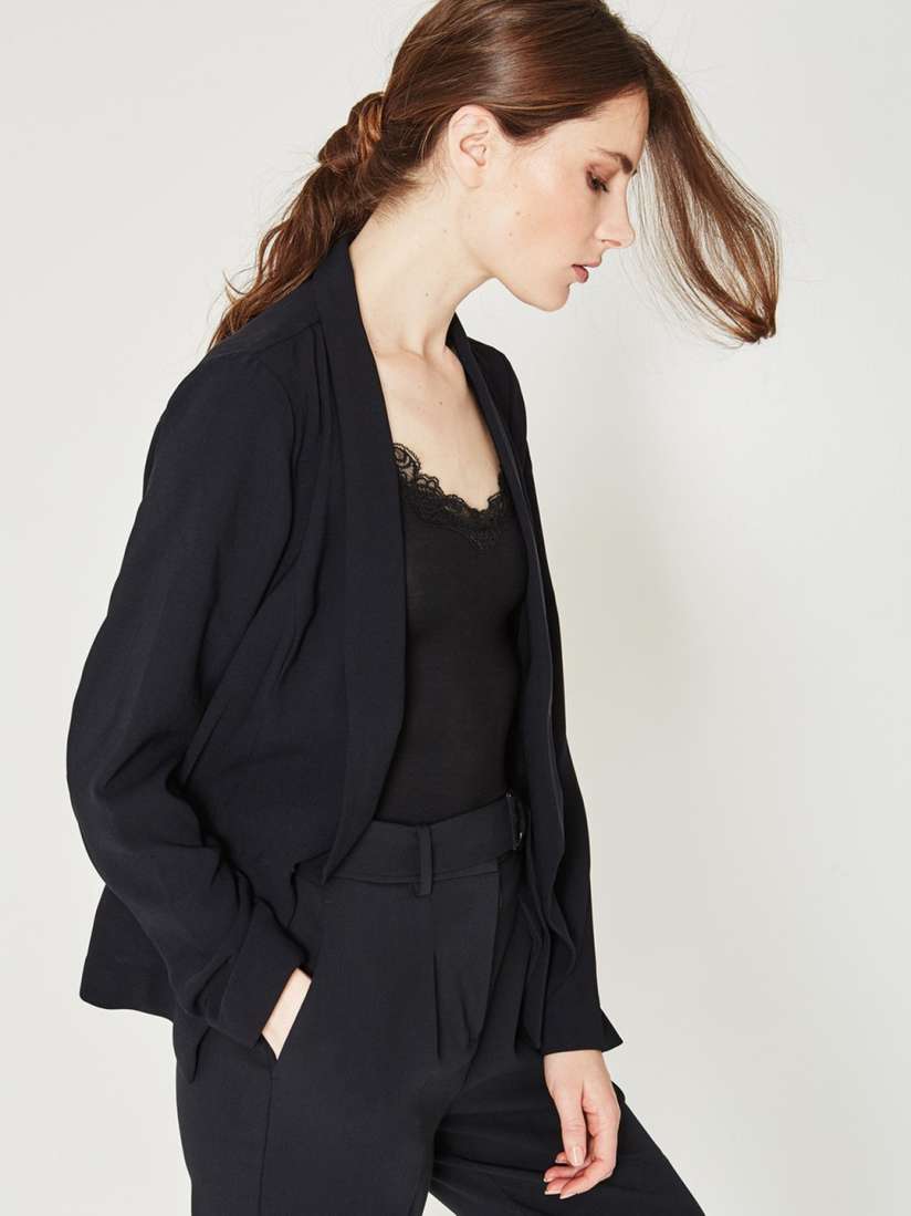 Buy promod Women Black Solid Single Breasted Casual Blazer Blazers for Women 7371710 Myntra
