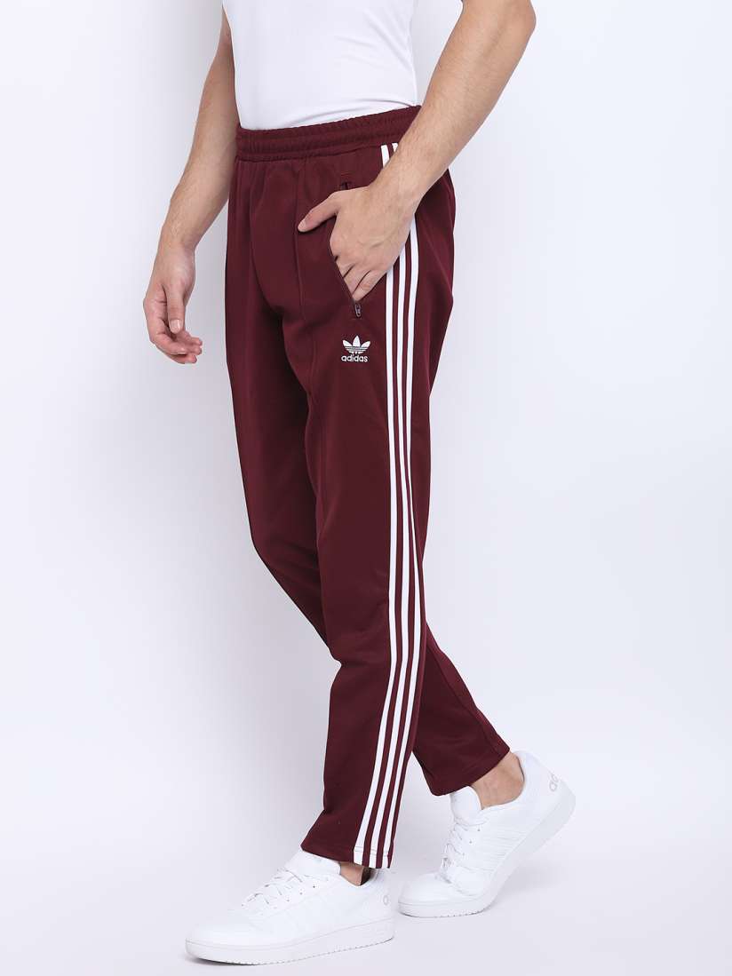 Maroon adidas tracksuit bottoms clearance