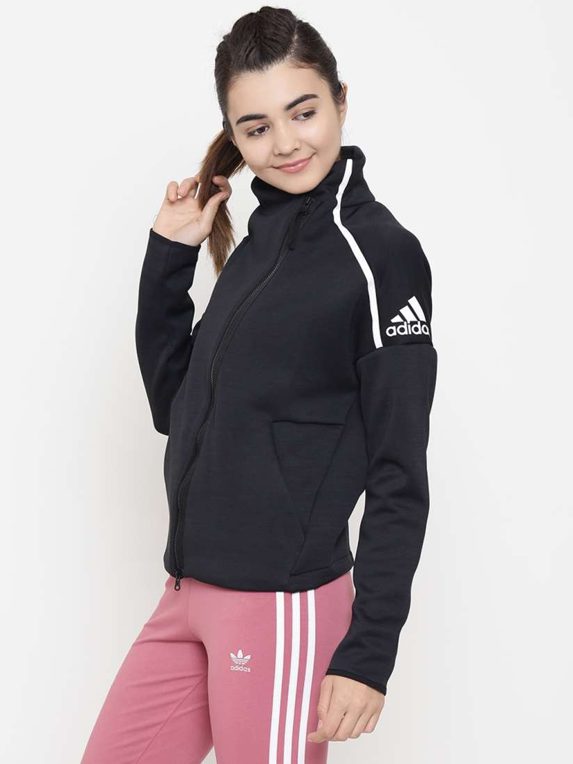 Buy ADIDAS Women Black Z.N.E. Heartracer Solid Track Jacket Jackets for Women 7401507 Myntra