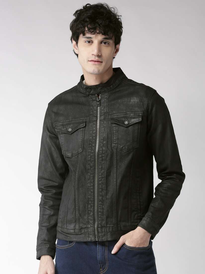 Buy Aeropostale Men Black Solid Denim Jacket Jackets for Men 7402919 Myntra