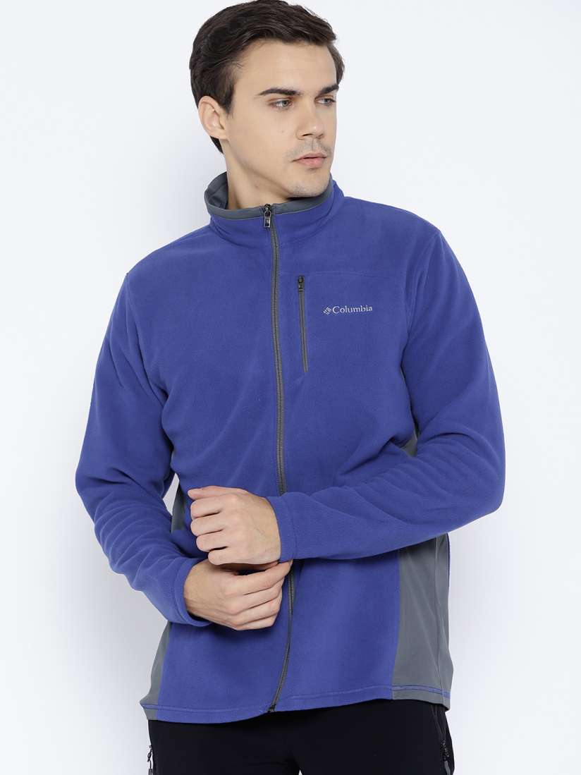 Buy Columbia Men Blue Solid Lost Peak Full Zip Fleece Hiking Trekking Jacket Jackets for Men 7404251 Myntra