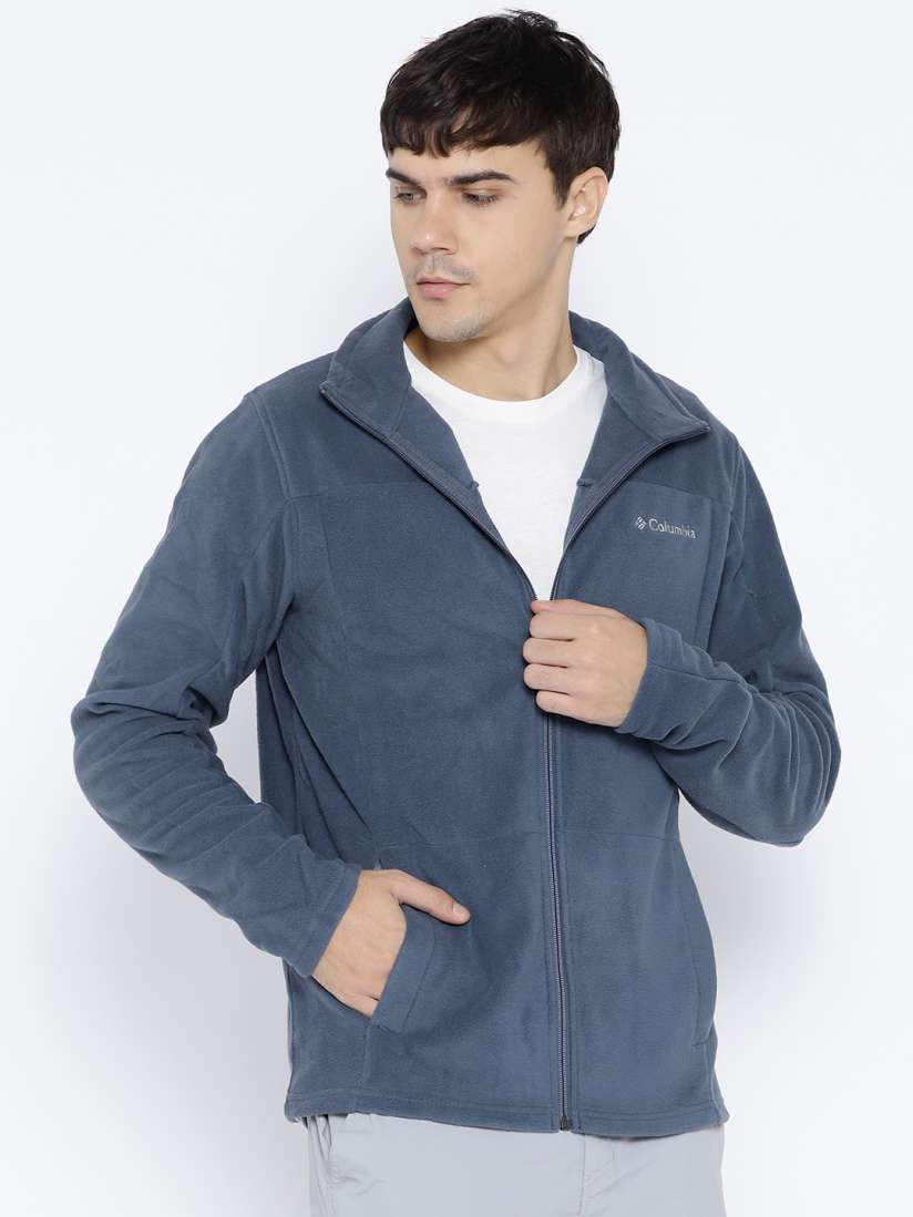 Buy Columbia Men Blue Solid Western Ridge Fleece Winter Outdoor Casual Jacket Jackets for Men 7404269 Myntra