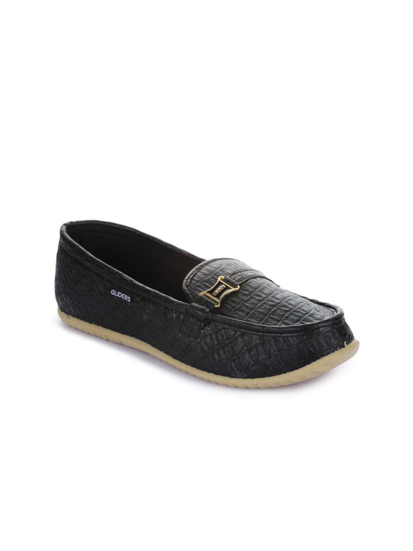 Buy Gliders Women Black Textured Loafers Casual Shoes for Women 7407791 Myntra