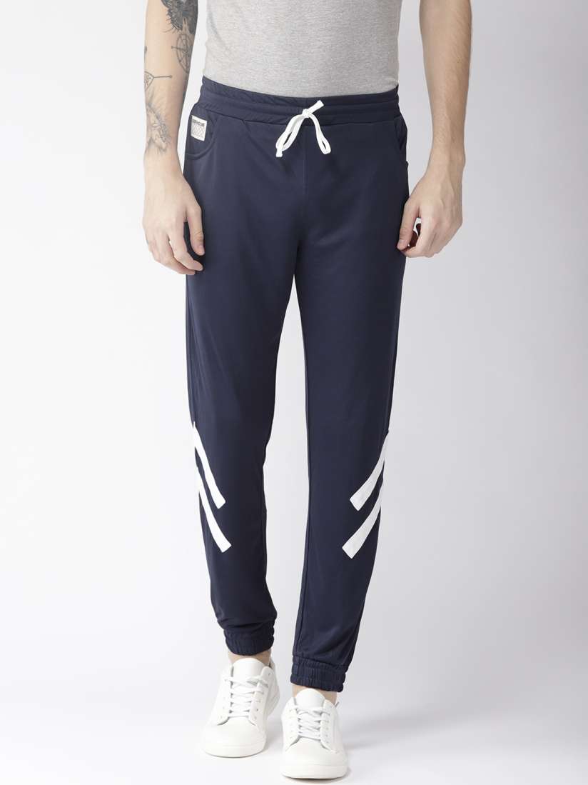 Buy Hubberholme Men Navy Blue Solid Slim Fit Joggers Track Pants for Men 7408858 Myntra