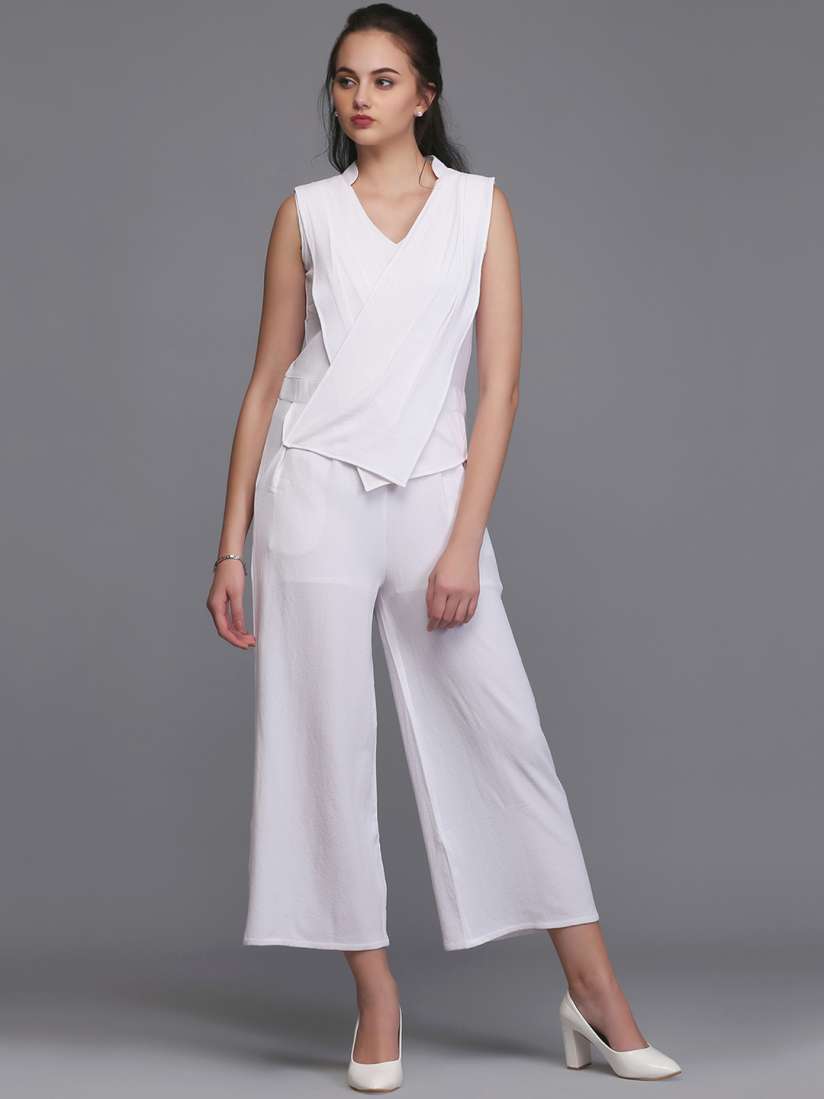 White culotte jumpsuit on sale