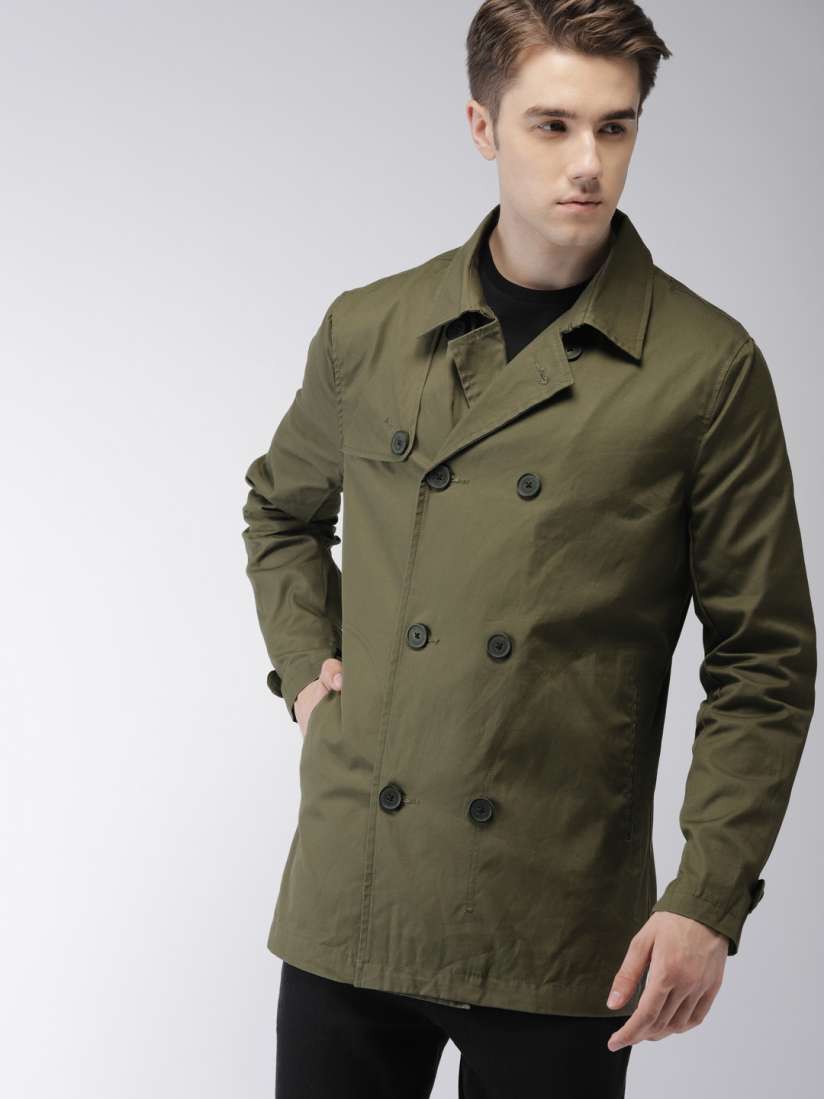 Buy FOREVER 21 Men Olive Green Solid Parka Jackets for Men 7410683 Myntra