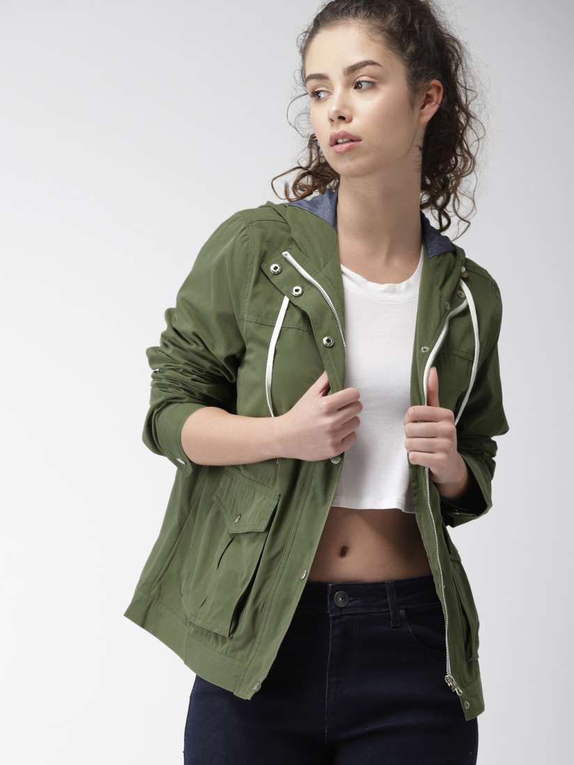 Buy FOREVER 21 Women Olive Green Solid Parka Jacket Jackets for Women 7428288 Myntra