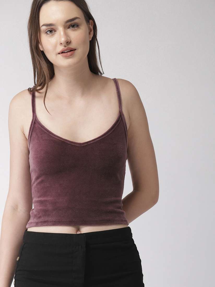 forever 21 velvet crop top