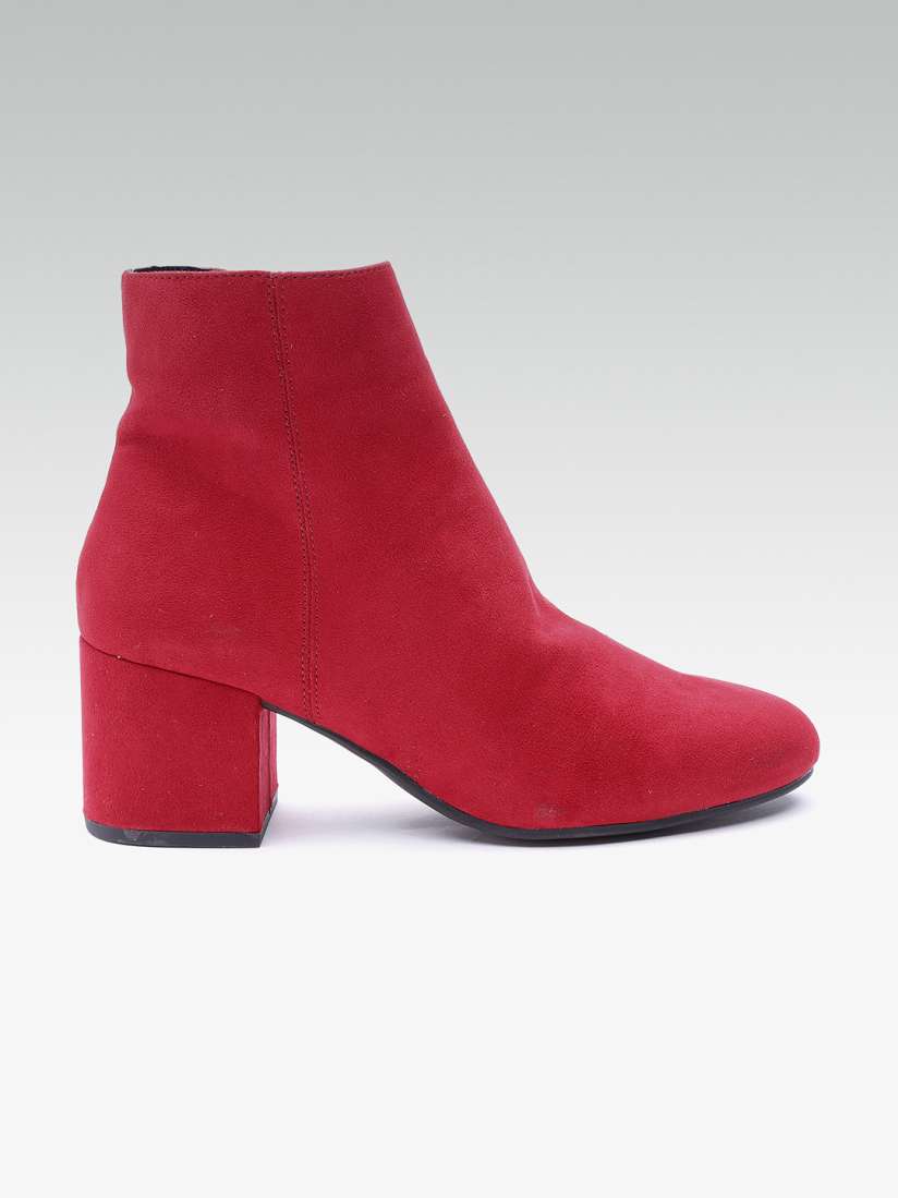 Buy DOROTHY PERKINS Women Red Solid Heeled Boots Boots for Women 7434928 Myntra