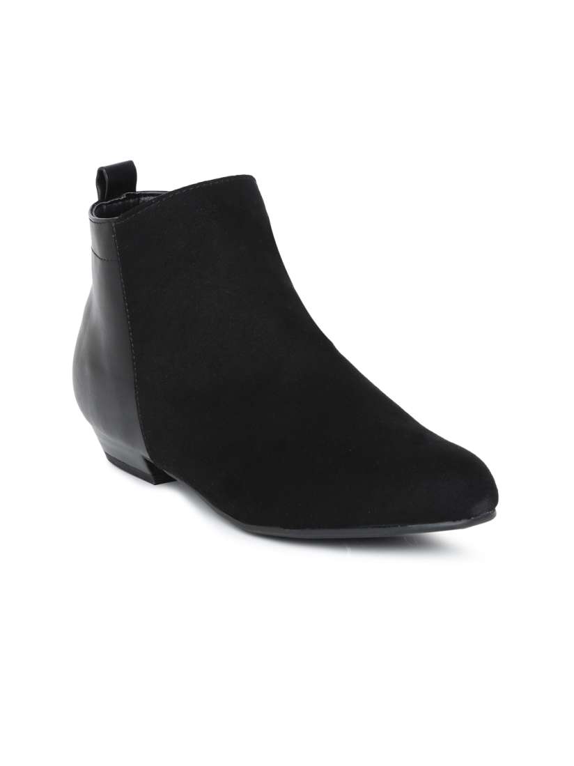 Buy Dune London Women Black Solid Mid Top Flat Boots Boots for Women 7436681 Myntra