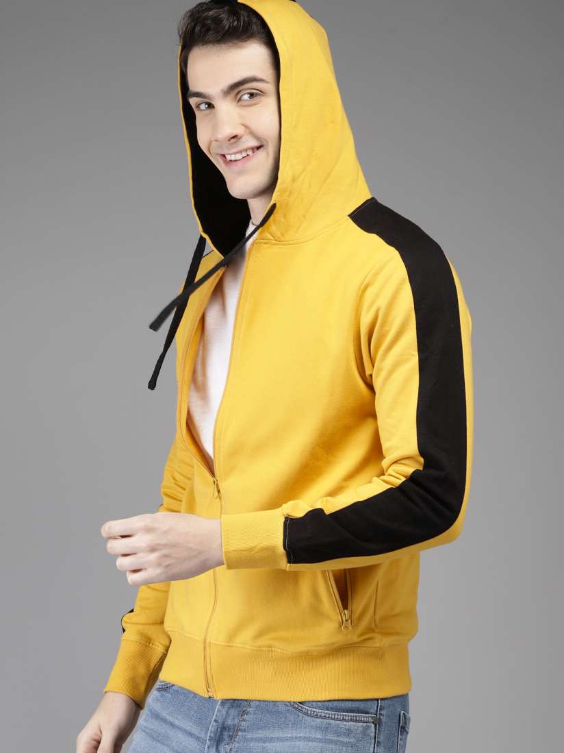 Mens yellow hooded sweatshirt sales
