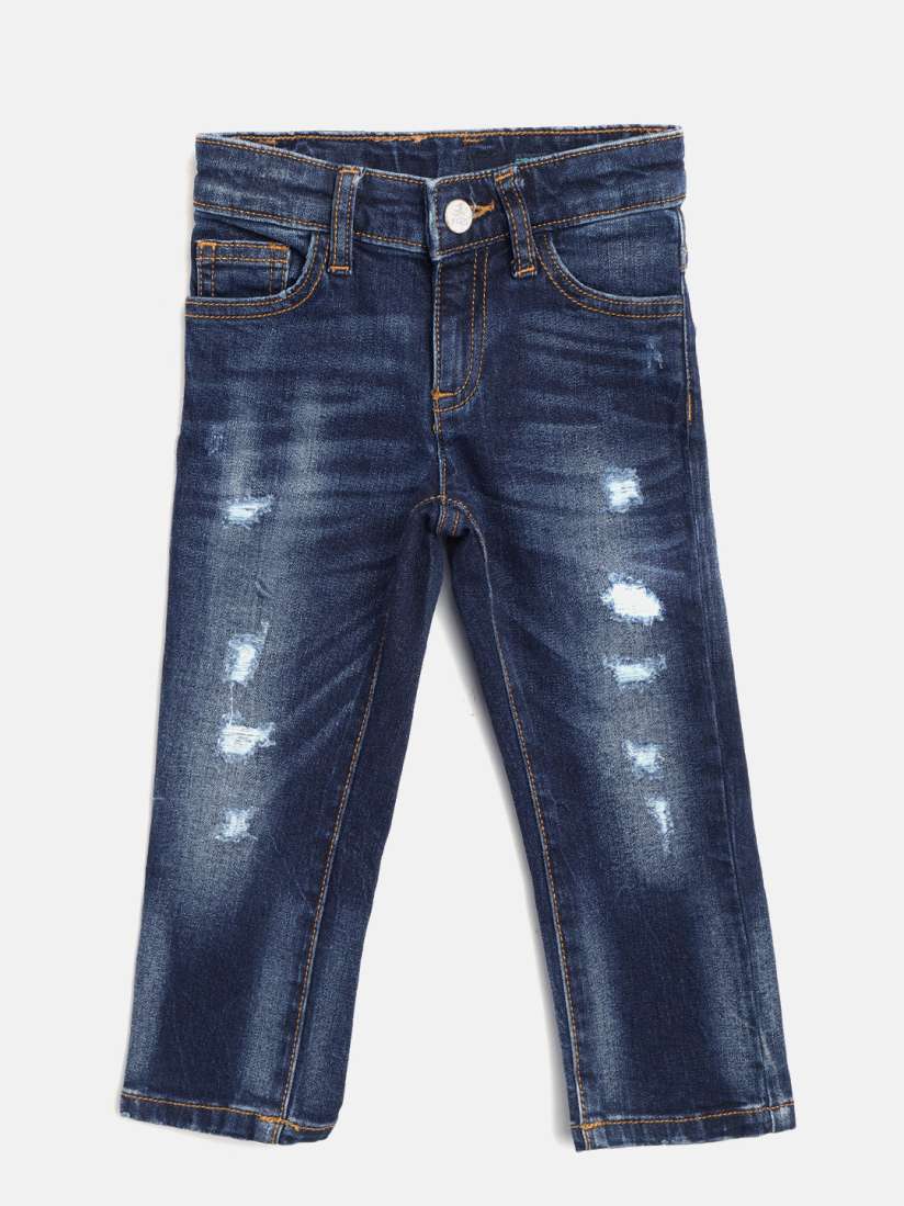 Buy United Colors of Benetton Boys Navy Blue Skinny Fit Mid Rise Mildly Distressed Stretchable Jeans Jeans for Boys 7454950 Myntra