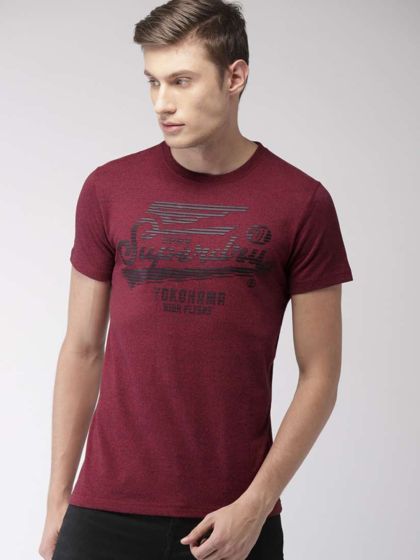 Buy Superdry Men Maroon Printed Round Neck T shirt Tshirts for Men 7455151 Myntra