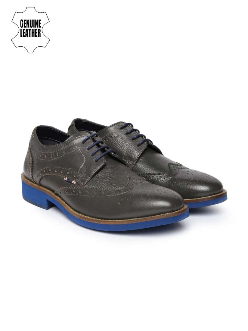 Buy Jack Jones Men Grey Melange Genuine Leather Brogues Casual Shoes for Men 7457088 Myntra