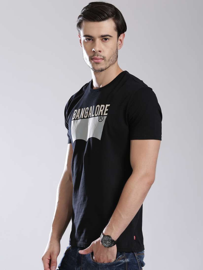 Buy Levis Men Black City Printed Pure Cotton T shirt Tshirts for Men 745747 Myntra
