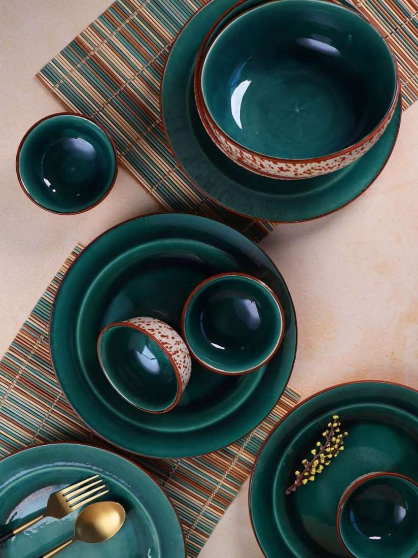 Teal dinner sets discount