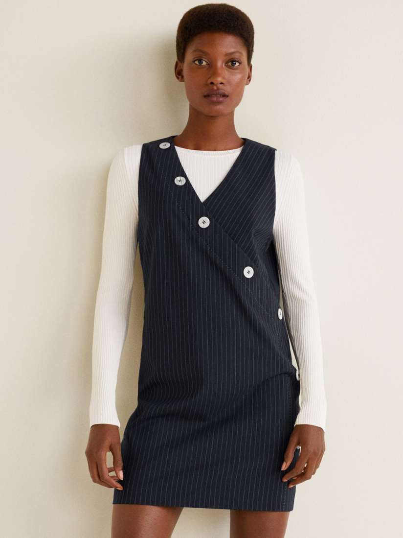 Mango blue striped dress outlet