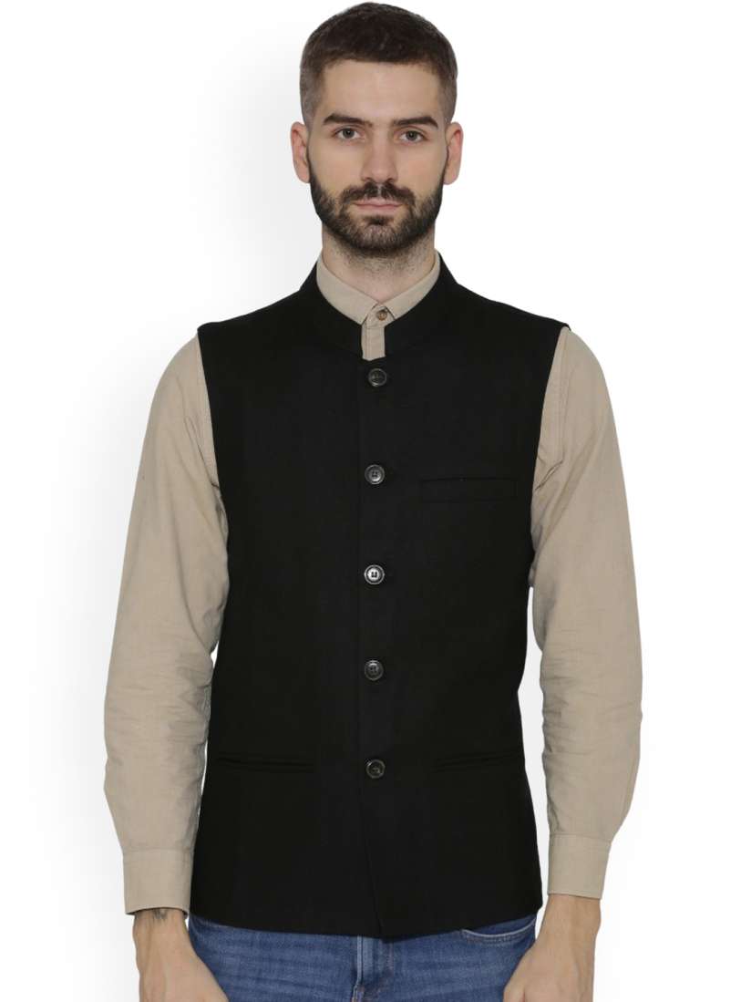 Denim nehru jacket outlet