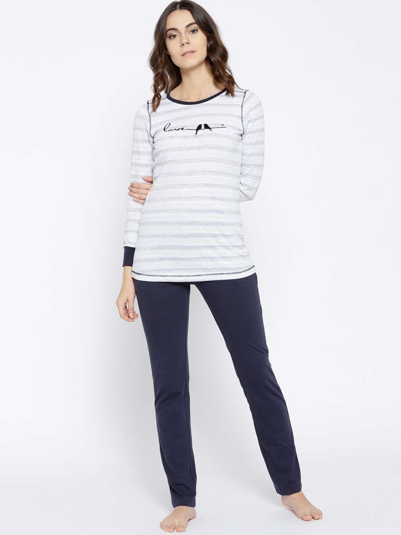 Buy Sweet Dreams Women Navy Blue White Printed Night suit Night suits for Women 7472565 Myntra