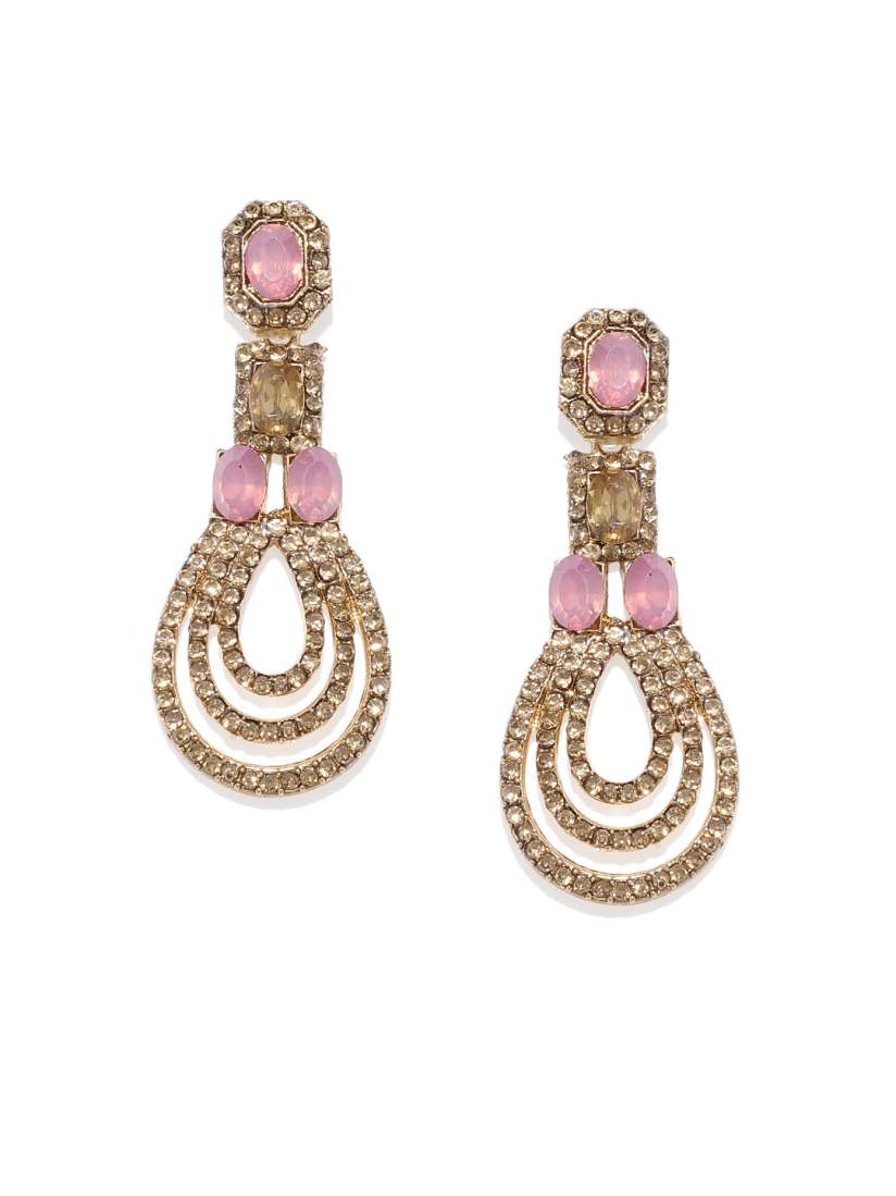 Buy Spargz Gold Toned Brown Contemporary Drop Earrings Earrings for Women 7473094 Myntra