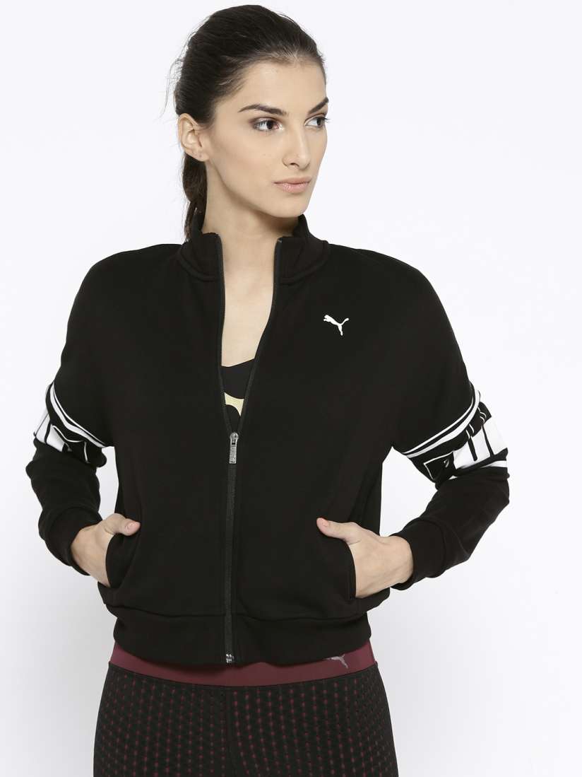 Buy Puma Women Black Solid Crop Rebel Track Jacket Jackets for Women 7473578 Myntra