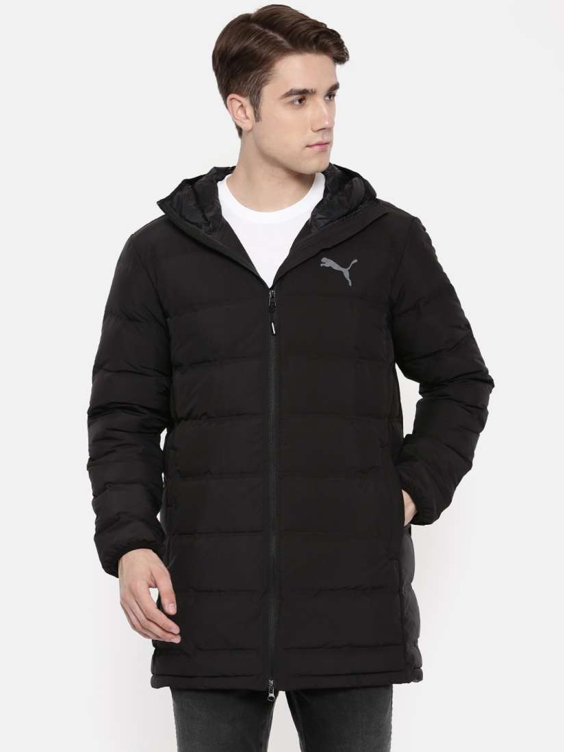 Buy Puma Men Black Solid Downguard 600 Down Hooded Longline Puffer Jacket Jackets for Men 7473660 Myntra
