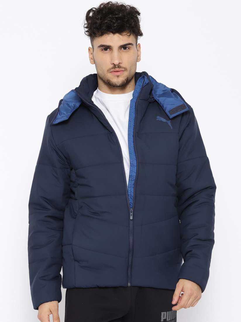 Buy Puma Men Navy Blue Solid ESS HD Padded Jacket with Detachable Hood Jackets for Men 7473675 Myntra