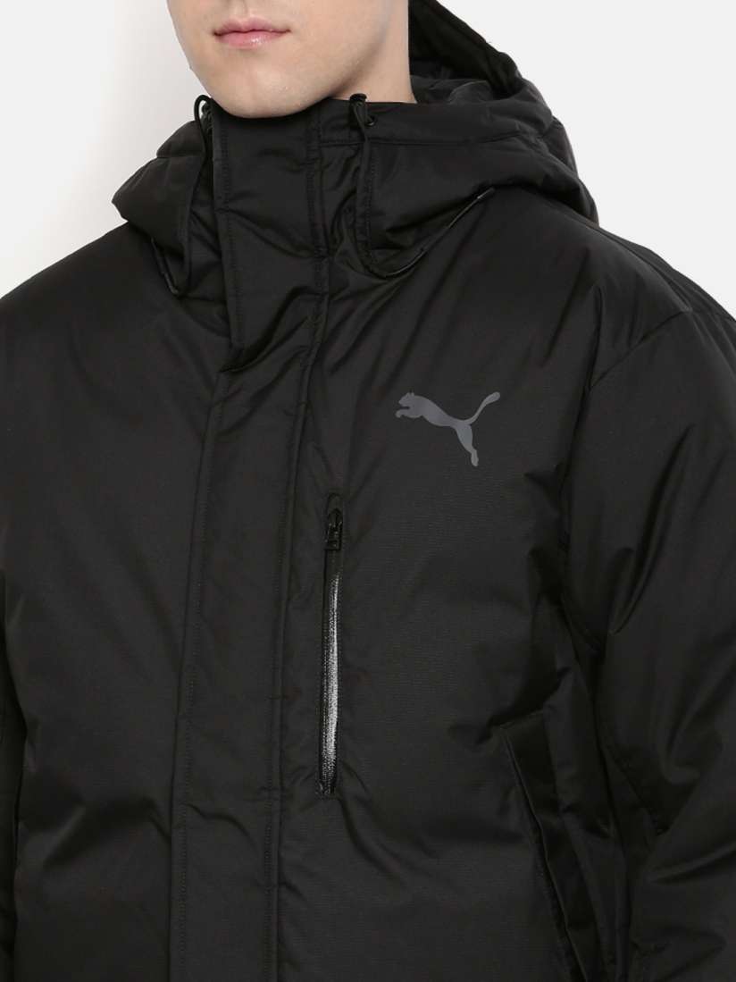Buy Puma Men Black Solid Protect 650 Hooded Down Longline Padded Jacket Jackets for Men 7473700 Myntra