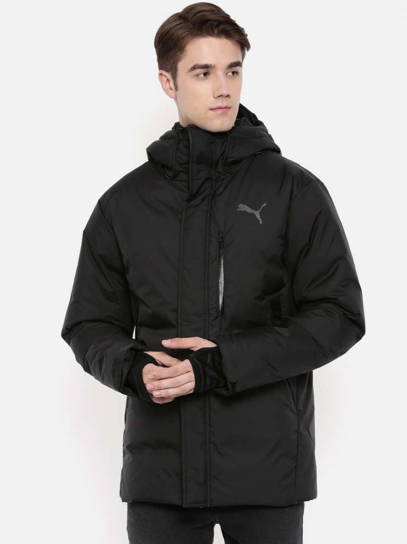 Buy Puma Men Black Solid Protect 650 Hooded Down Longline Padded Jacket Jackets for Men 8119517 Myntra