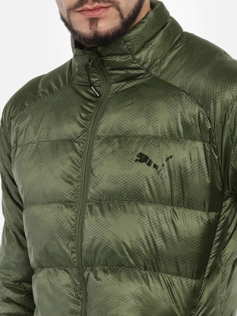 Buy Puma Men Olive Green Printed PWRWarm packLITE 600 Dwn Puffer Jacket Jackets for Men 7473762 Myntra