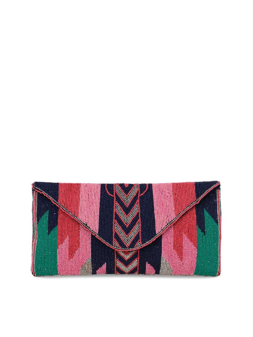 Buy Diwaah Pink Navy Blue Embellished Envelope Clutch Clutches for Women 7475704 Myntra