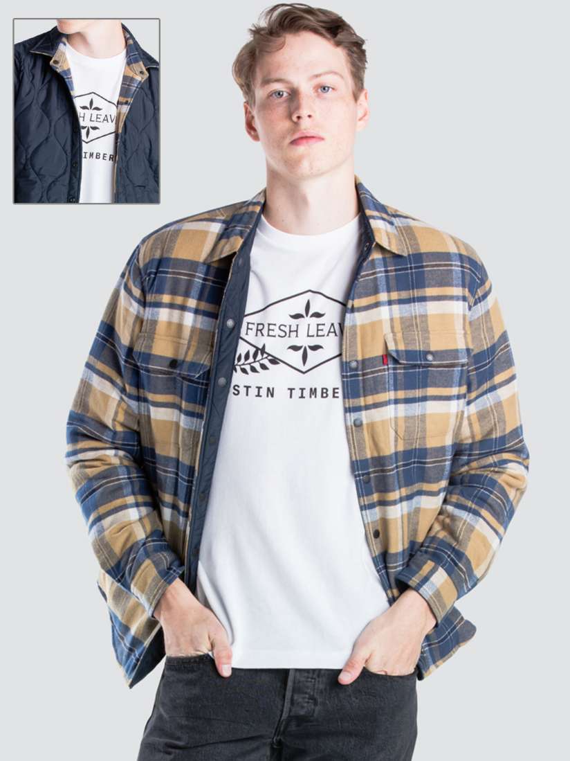 Levis checkered denim jacket clearance
