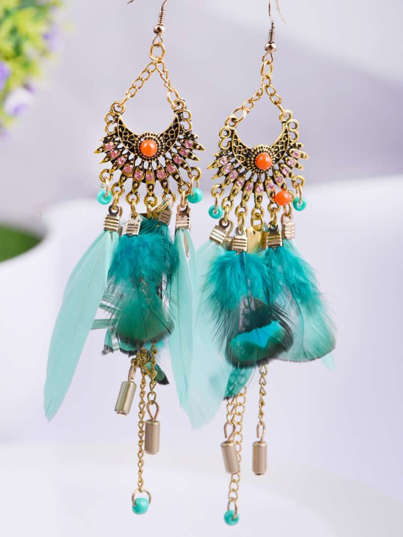 Feather earrings myntra sales