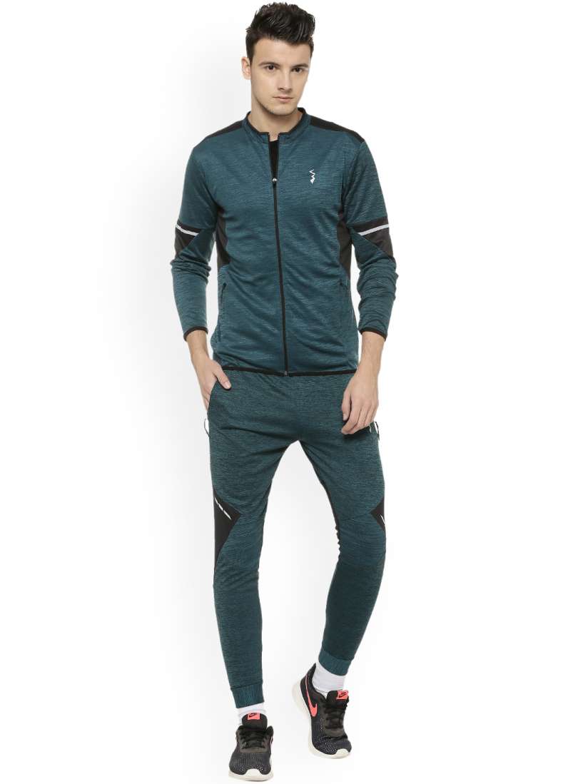 Buy Campus Sutra Men Green Black Colourblocked Sports Tracksuit Tracksuits for Men 7484296 Myntra