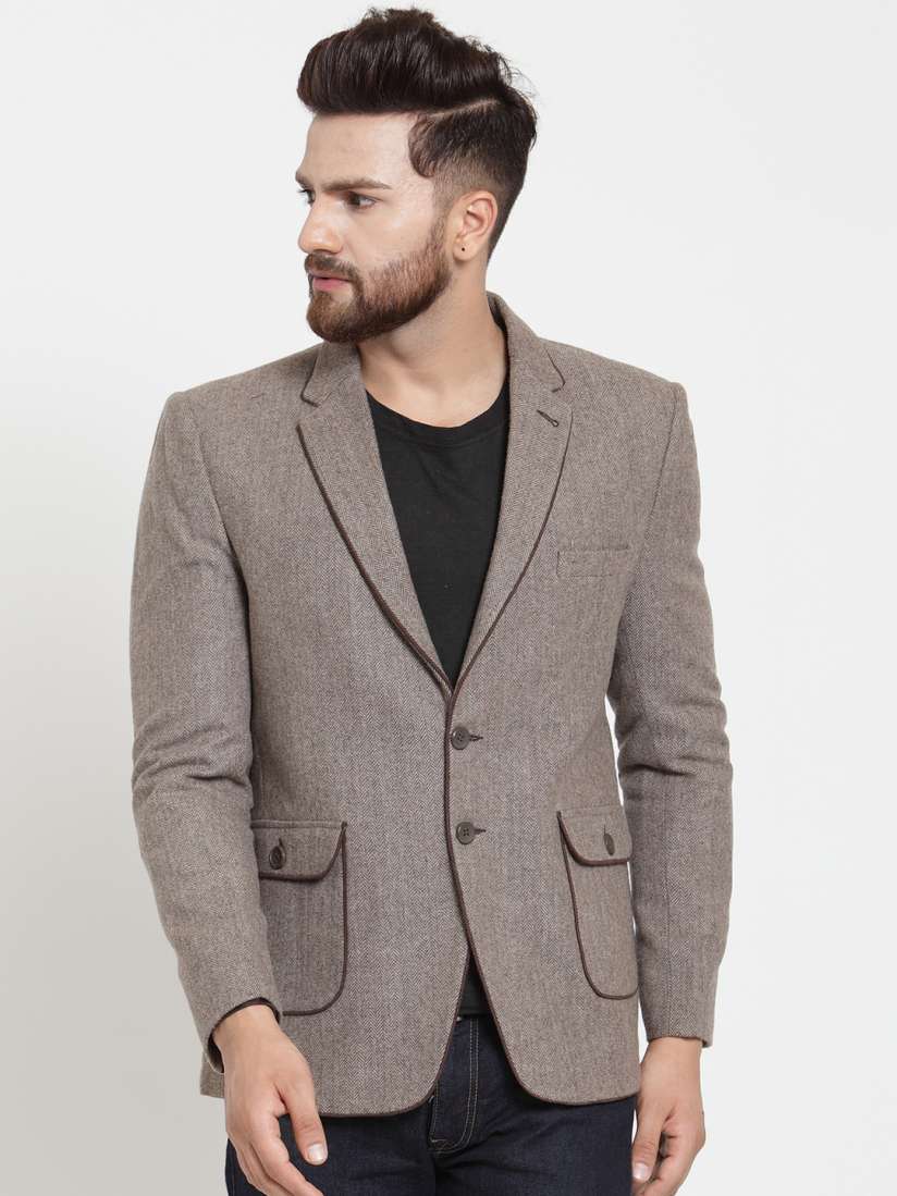 Buy Monteil Munero Brown Solid Slim Fit Blazer Blazers for Men 7486449 Myntra