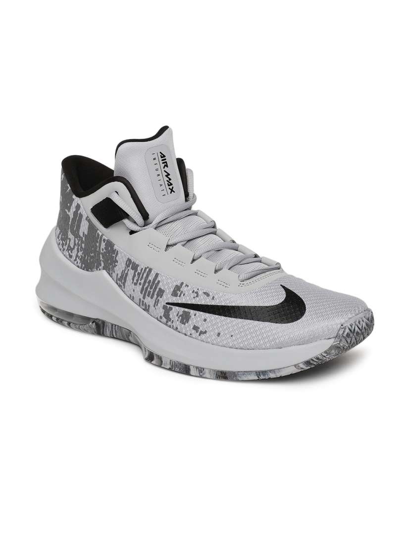 Buy Nike Men Grey Solid Mesh Mid Top AIR MAX INFURIATE 2 MID Basketball Shoes Sports Shoes for Men 7487639 Myntra