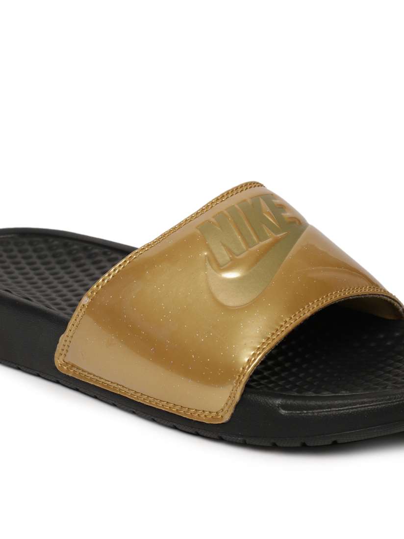 Nike slides women gold sale
