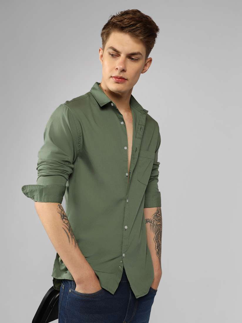Olive dress shirt clearance