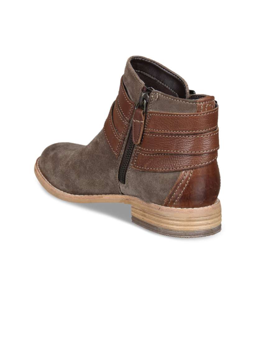 Buy Clarks Women Brown Suede Flat Boots Boots for Women 7492516 Myntra
