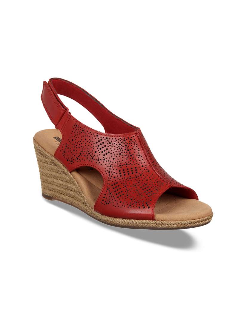 Wedge Clarks Sandals 2018 Clarks Women Red Solid Sandals