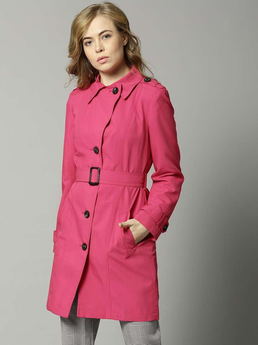 Buy Marks Spencer Women Pink Solid Trenchcoat Coats for Women 7493638 Myntra