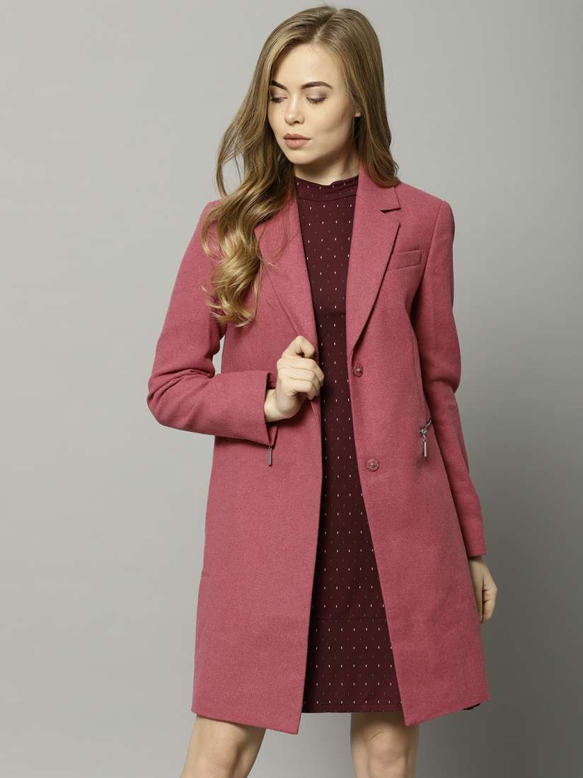 Buy Marks Spencer Pink Solid Trench Coat Coats for Women 7493728 Myntra